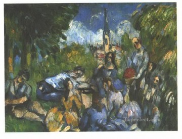 Paul Cezanne Painting - A Lunch on the Grass Paul Cezanne